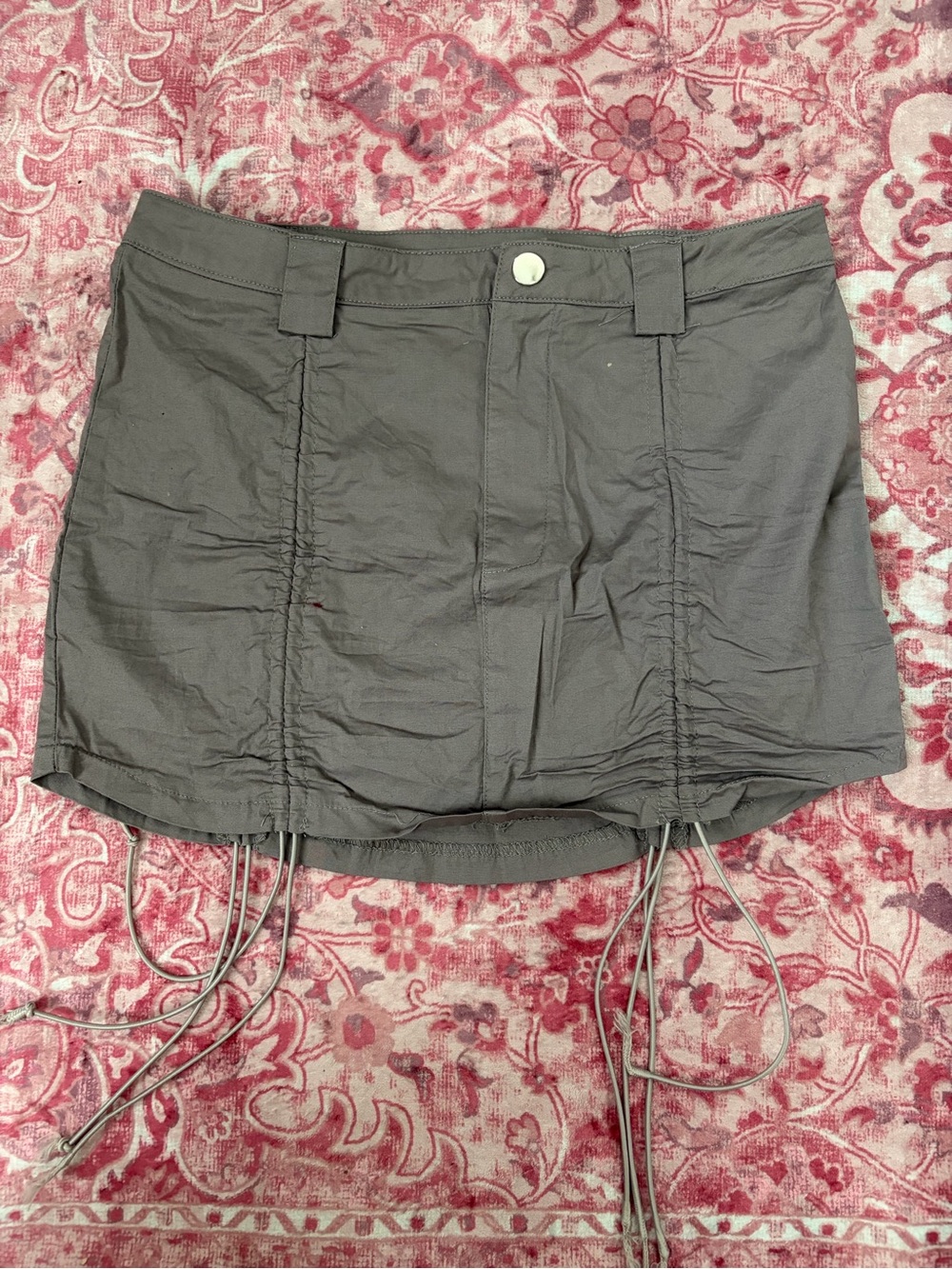 Women’s Gray Drawstring Mini Shorts